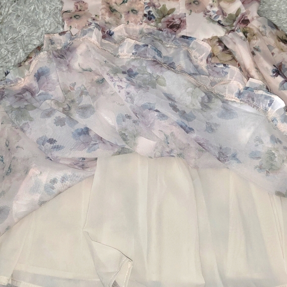 NWT Cider Chiffon Ruffle Mini Floral Dress Sz 4 Small - Picture 8 of 9